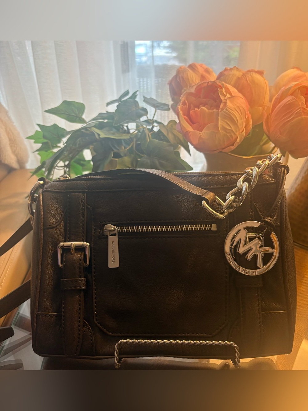 Michael Kors Chocolate Brown Leather Crossbody Shoulder Bag -Excellent Condition
